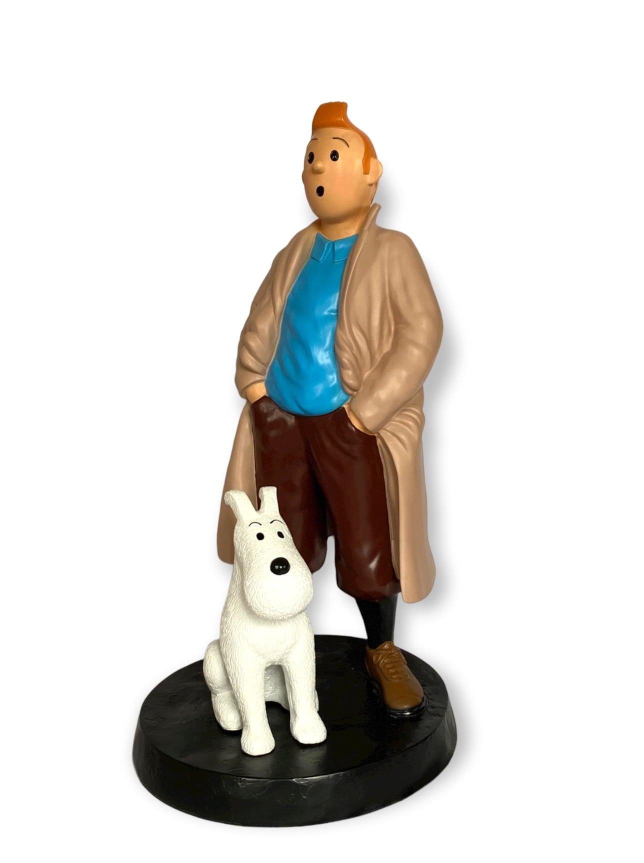 Tintin E Milou, Great Hand Painted Resin Figure, France, circa 1970 9