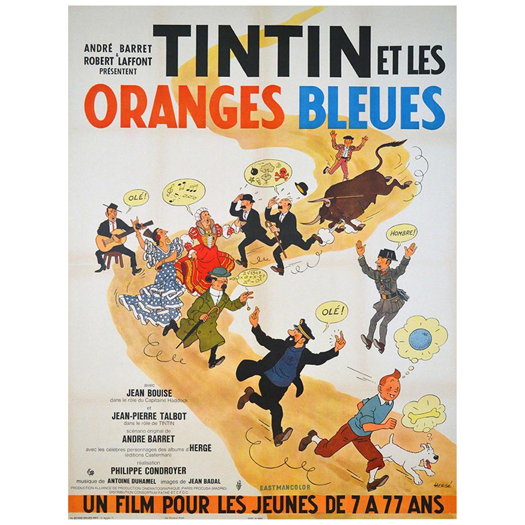 Tintin Et Les Oranges Bleues, 1964 Poster    For Sale