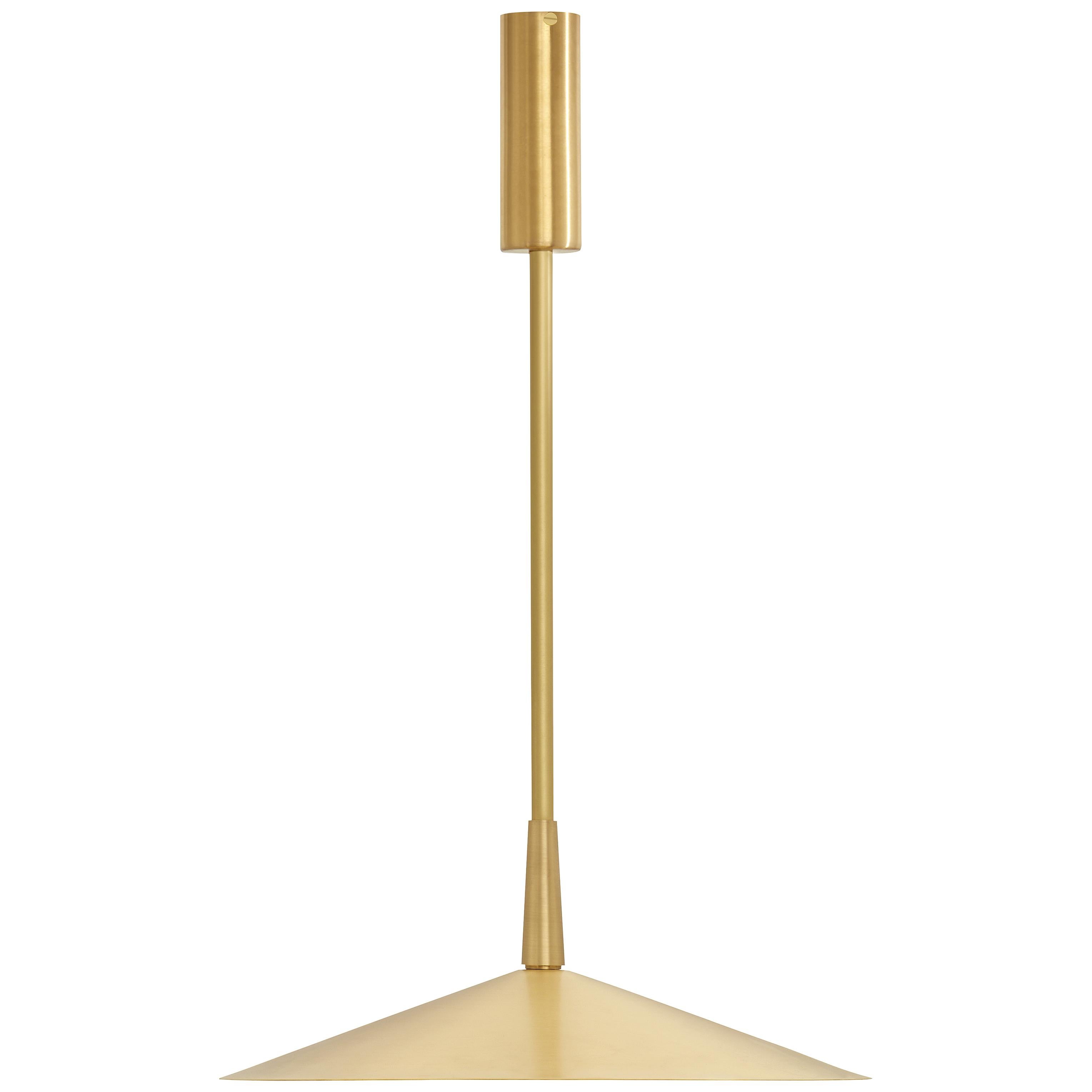 Tinto small pendant by CTO Lighting
Materials: satin brass 
Also available in dark bronze shade and finial with satin brass drop rod and ceiling rose
satin brass shade and finial with dark bronze drop rod and ceiling rose
all dark bronze
all