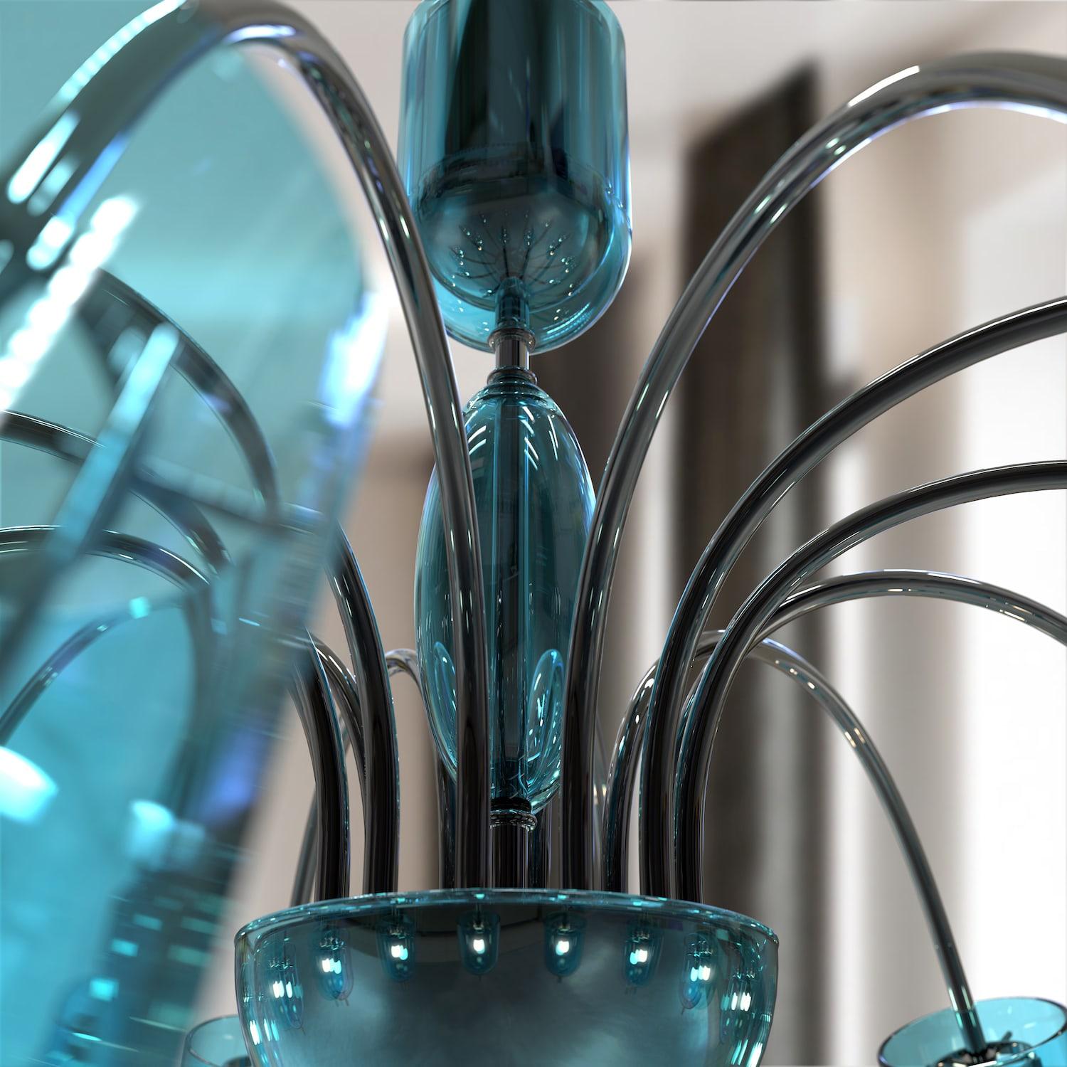 TINTORETTO Lampadario design – Illuminazione sospesa Vetro di Murano con 12 luci in vendita 2