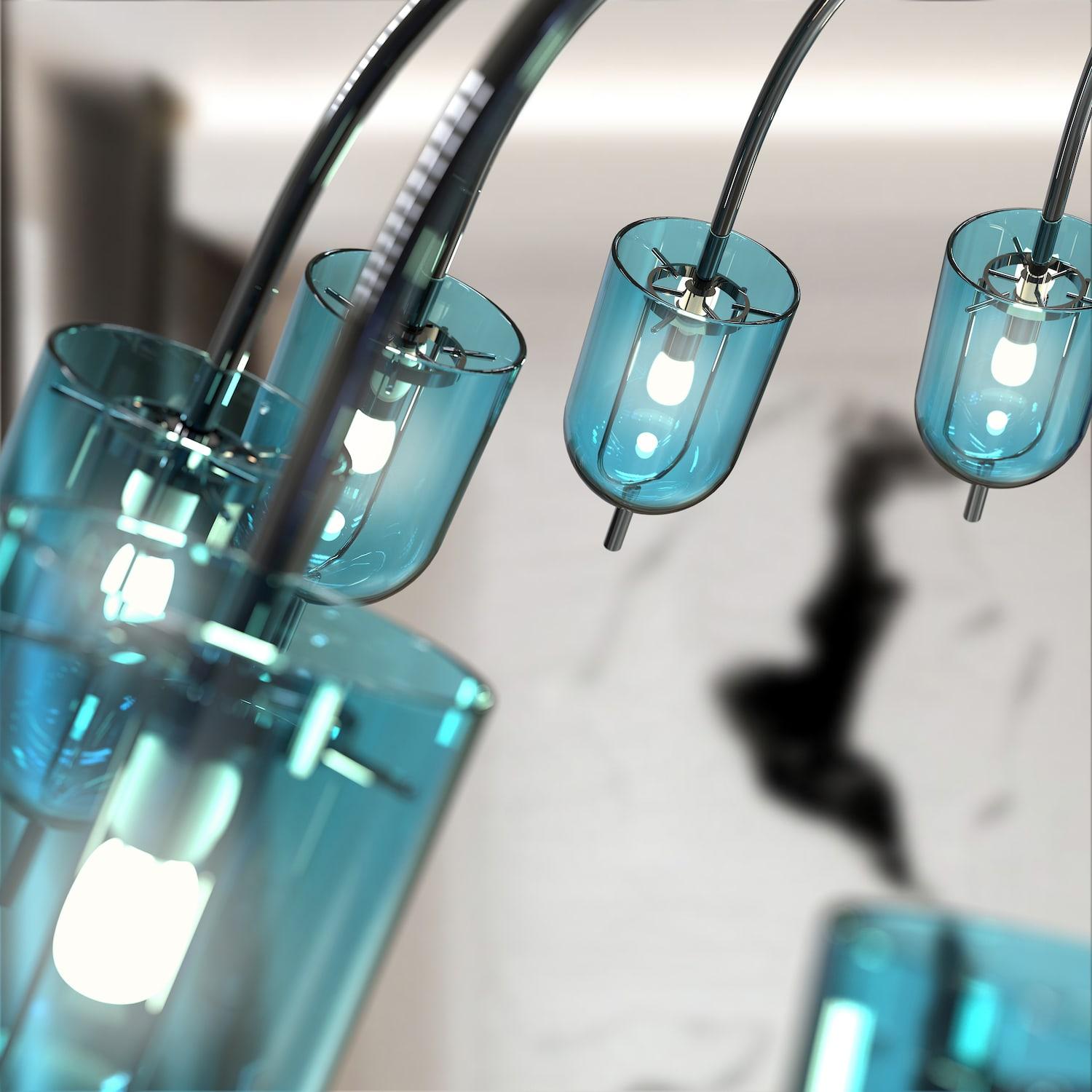 TINTORETTO Lampadario design – Illuminazione sospesa Vetro di Murano con 12 luci in vendita 3
