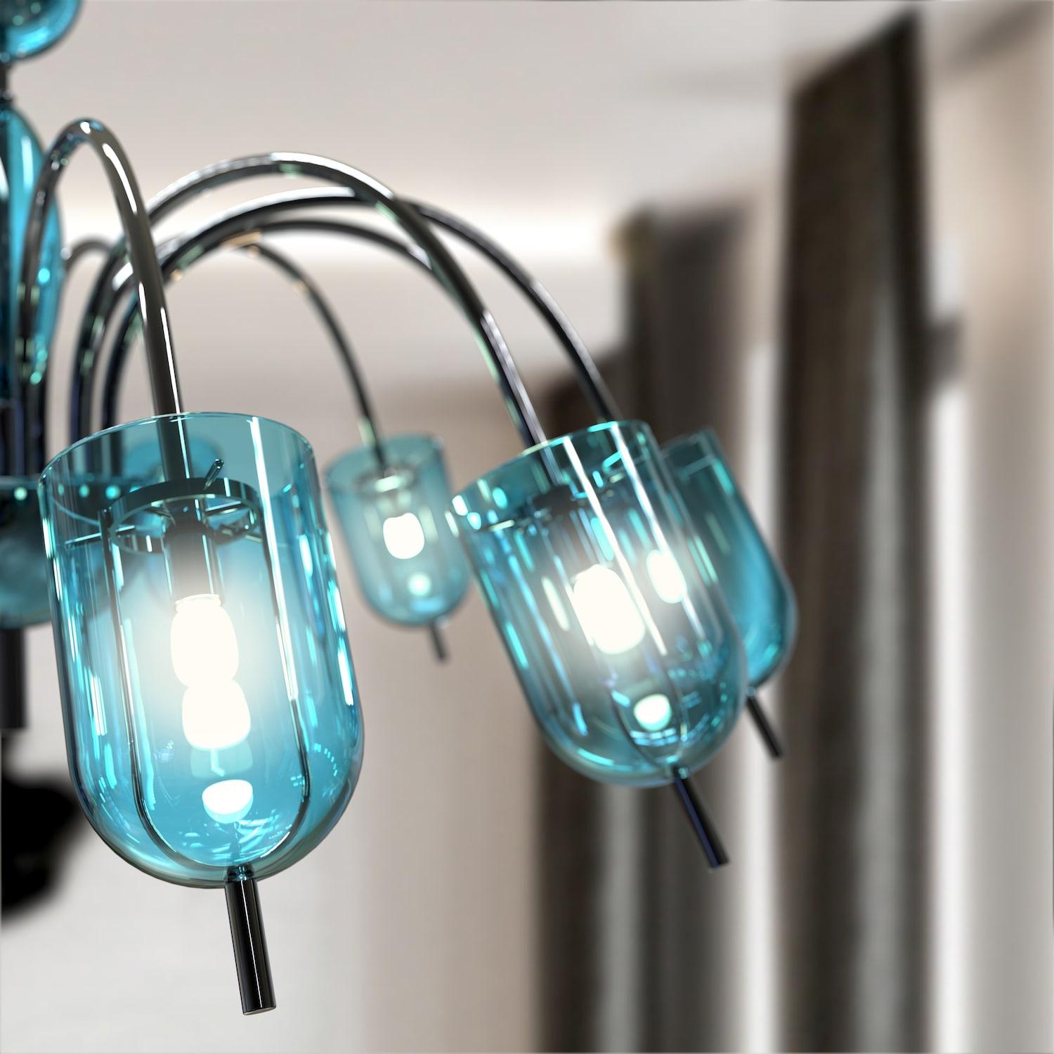 TINTORETTO Lampadario design – Illuminazione sospesa Vetro di Murano con 12 luci in vendita 4