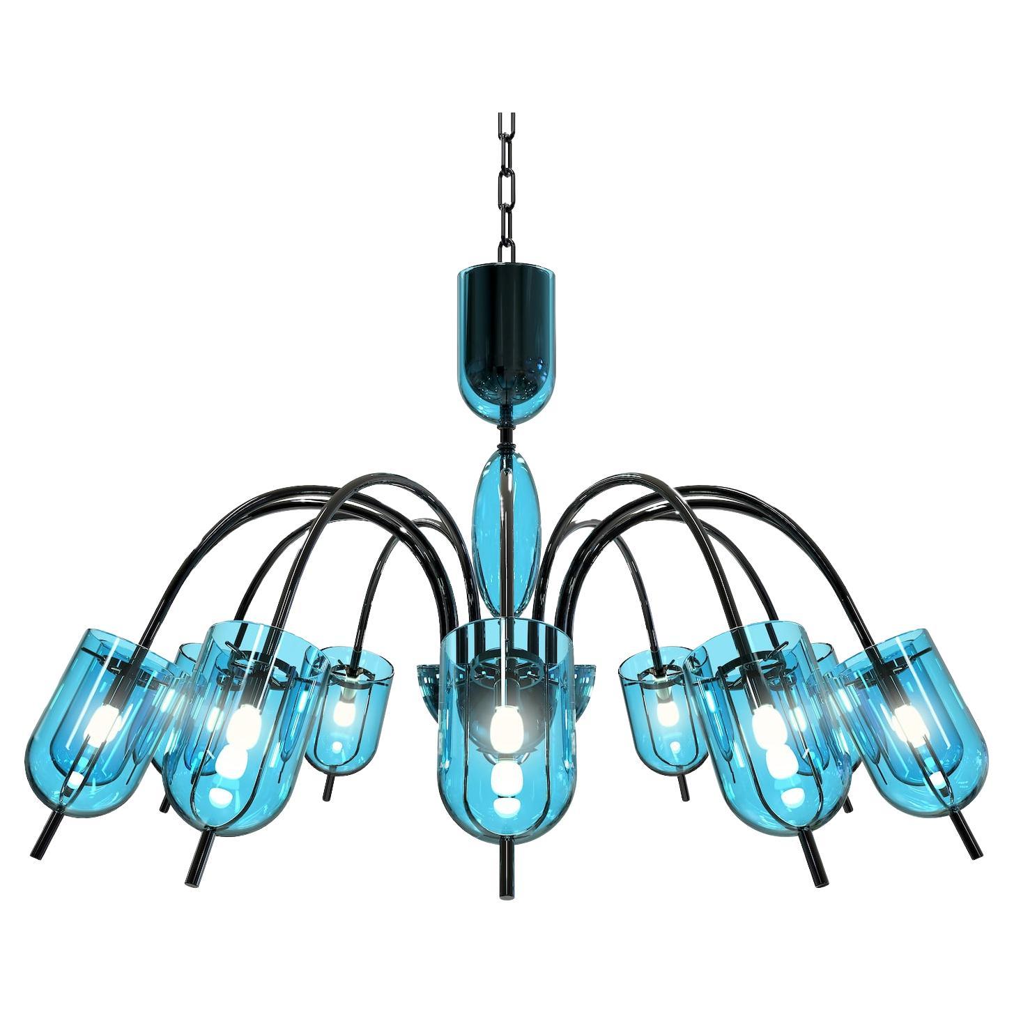 TINTORETTO Lampadario design – Illuminazione sospesa Vetro di Murano con 12 luci