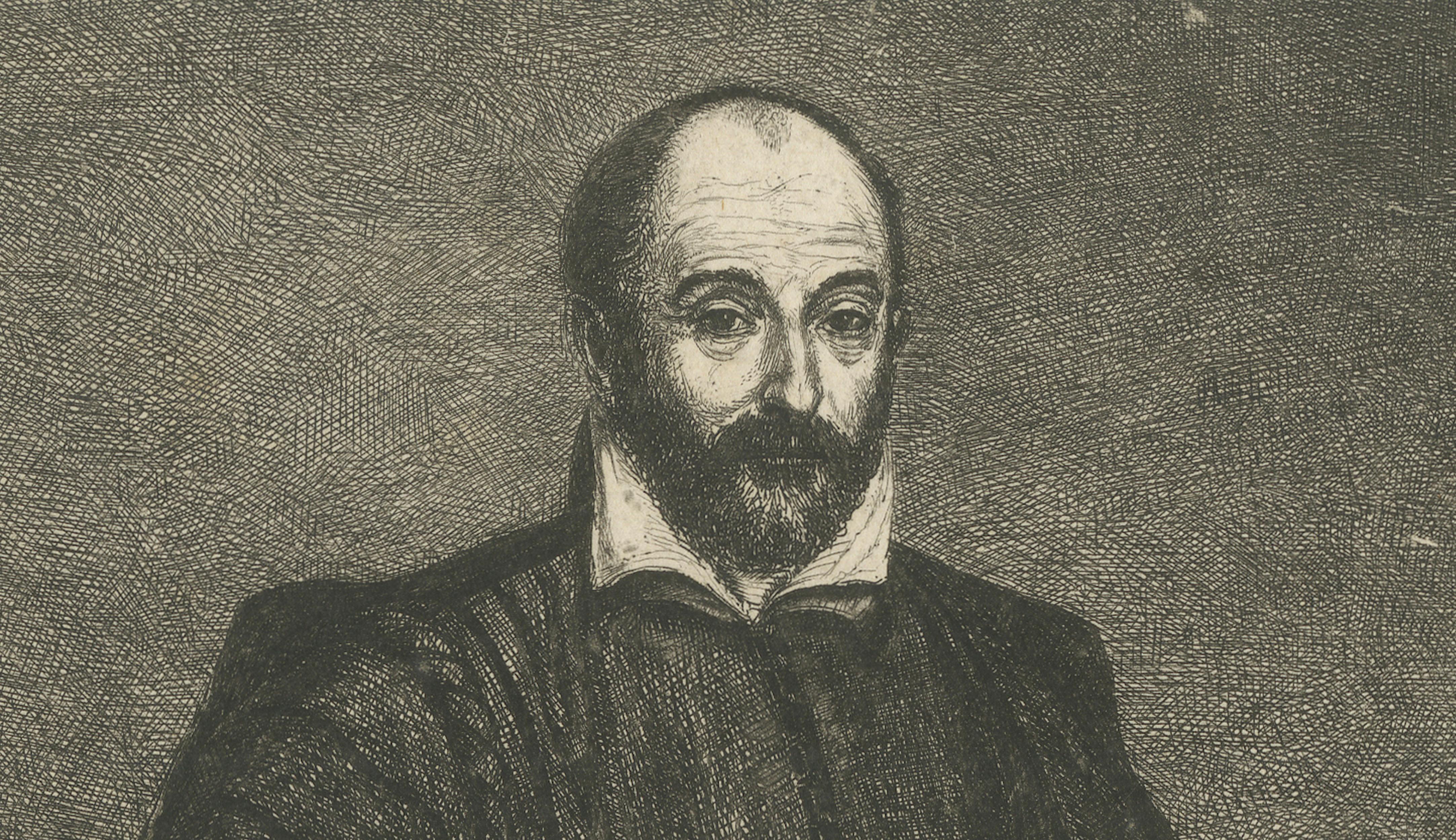 Tintoretto Portrait Engraving after Self Portrait, Antoine de Marcenay, 1755