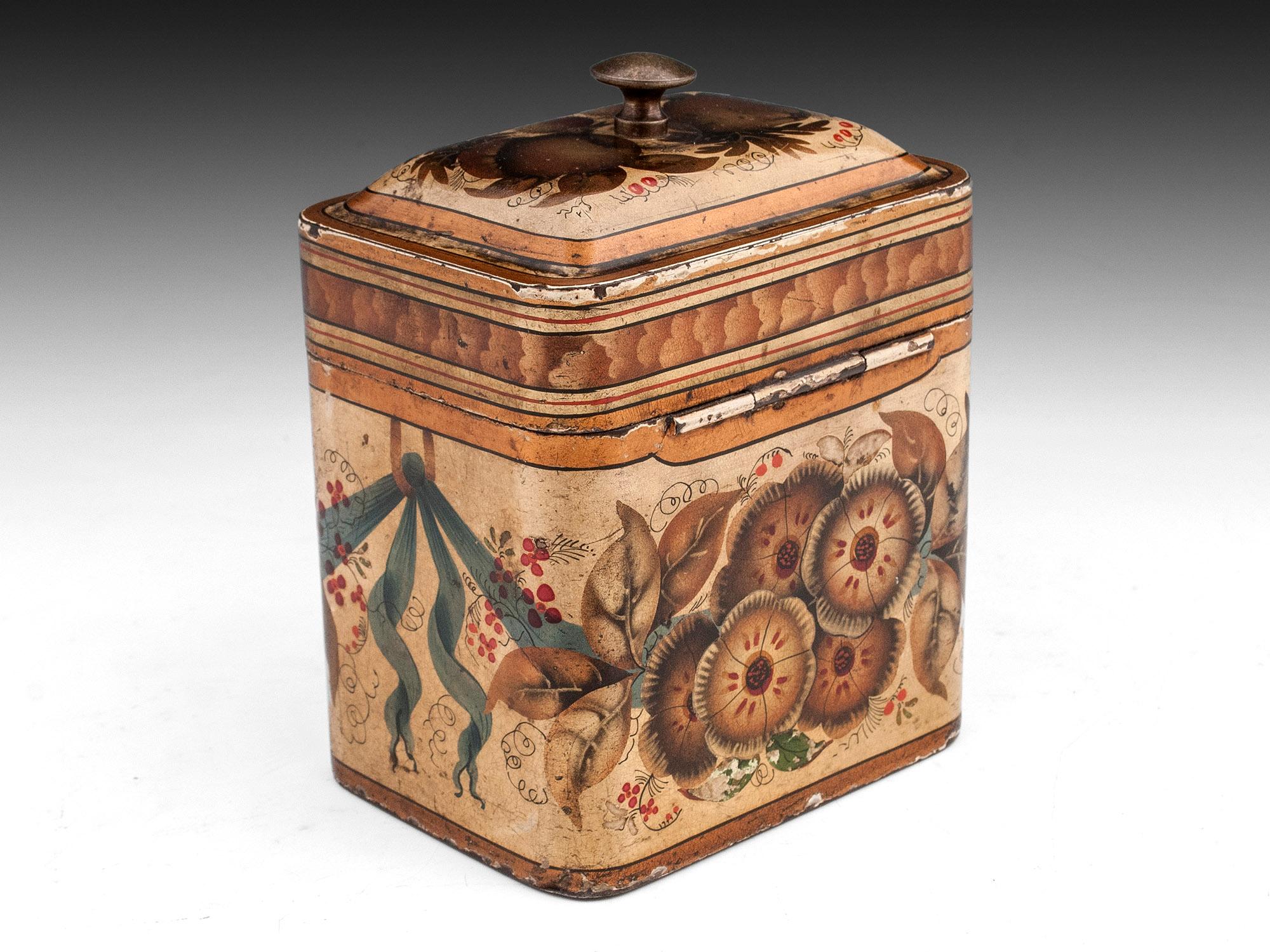 19th Century Tinwear Tea Caddy Possibly American For Sale