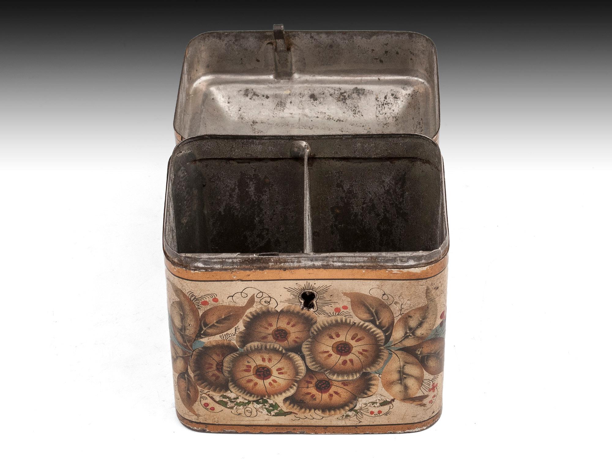 Tinwear Tea Caddy Possibly American For Sale 1