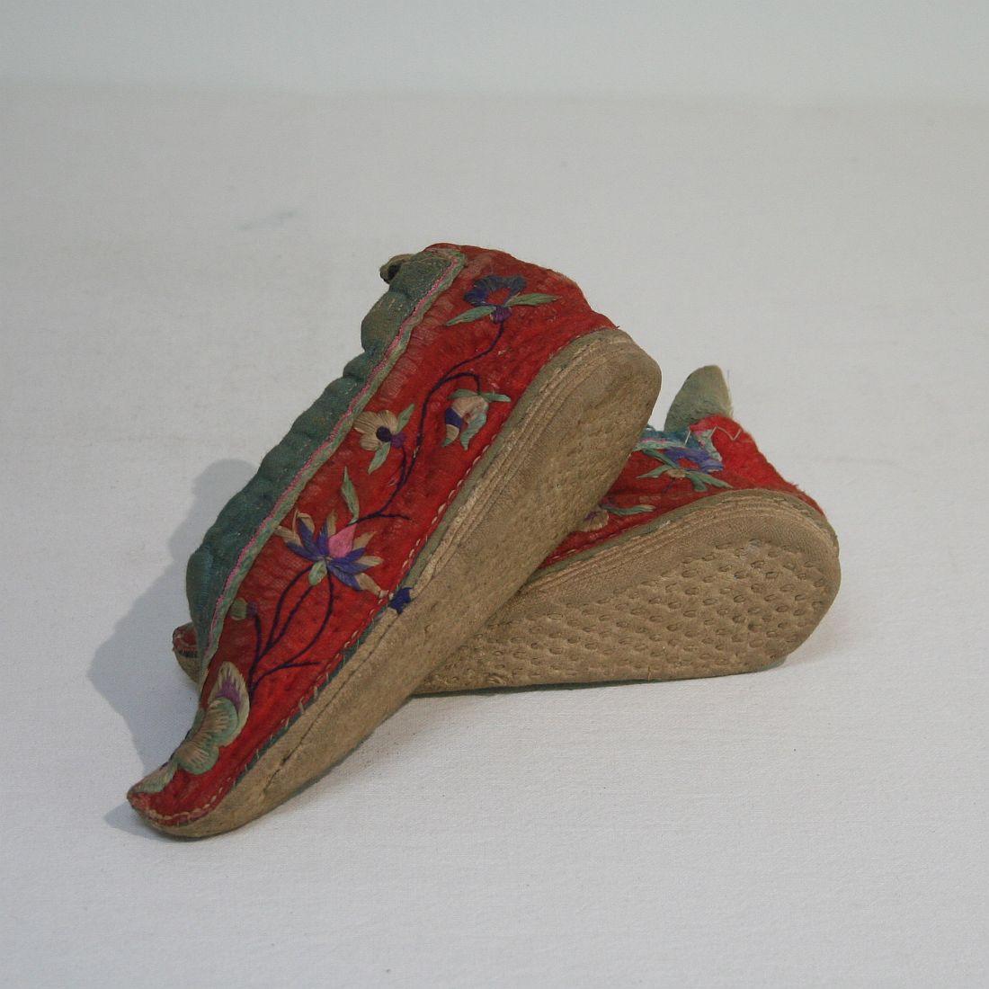 Tiny 19th Century Chinese Embroidered Women’s Shoes 2