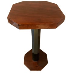 Tiny Art Deco Side Table, Walnut Veneer, France circa 1930