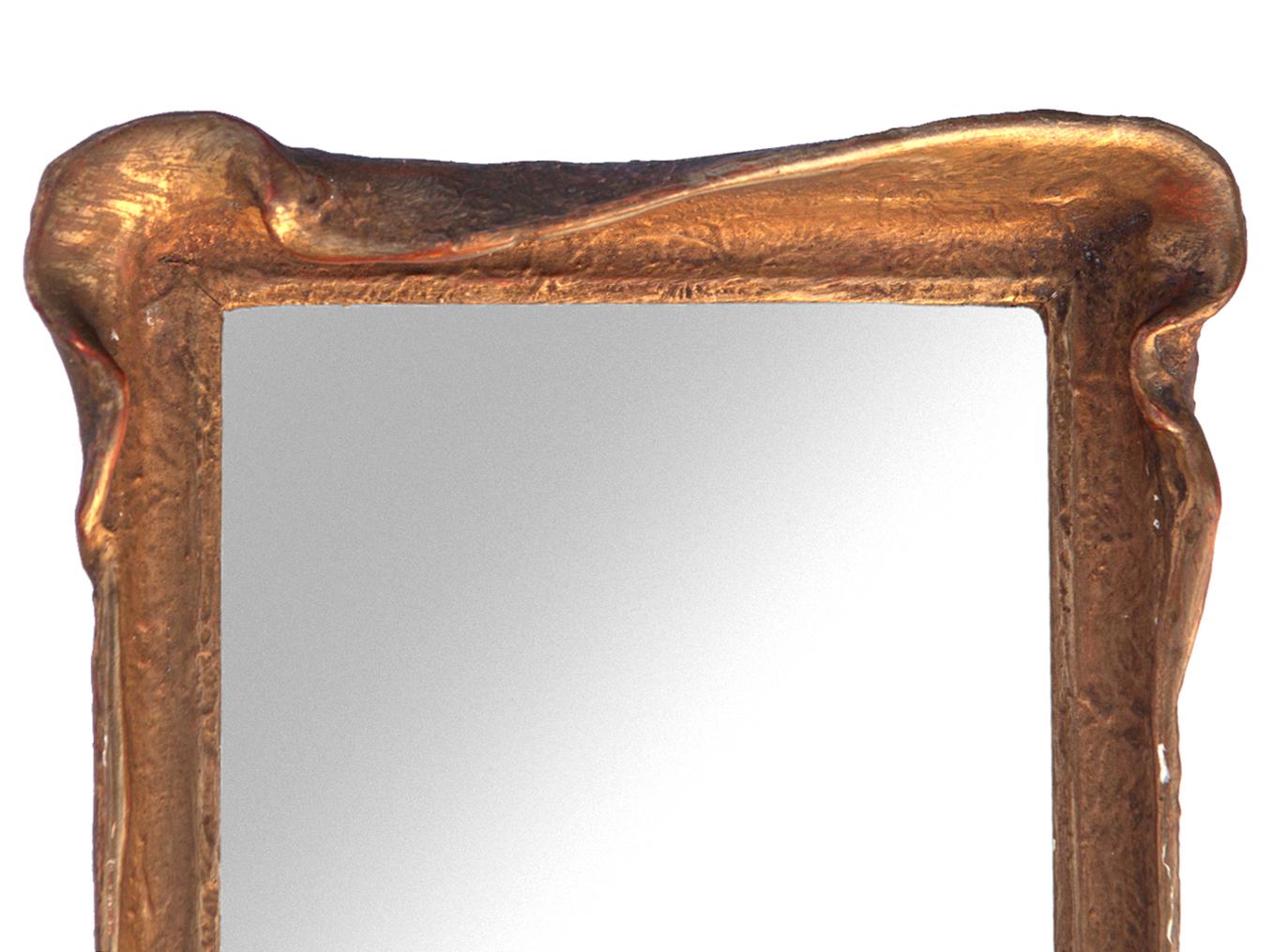 British Tiny Art Noveau Batwing Framed Mirror