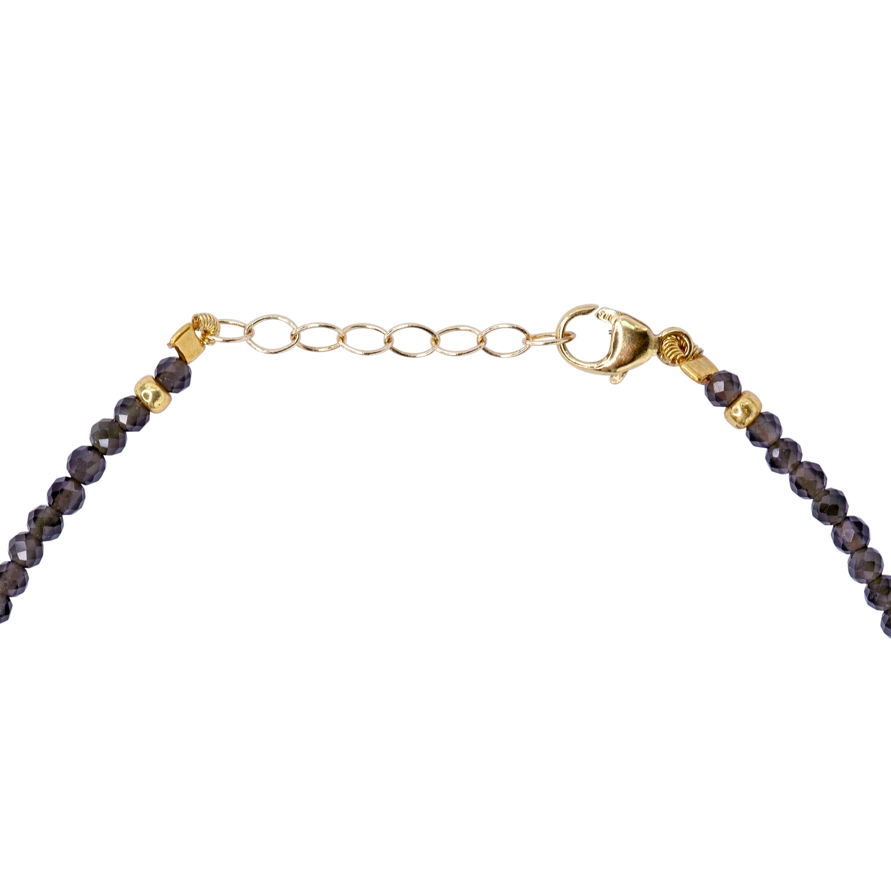 Artigiano Bracciale in ossidiana minuscola in oro 14K - by Bombyx House in vendita