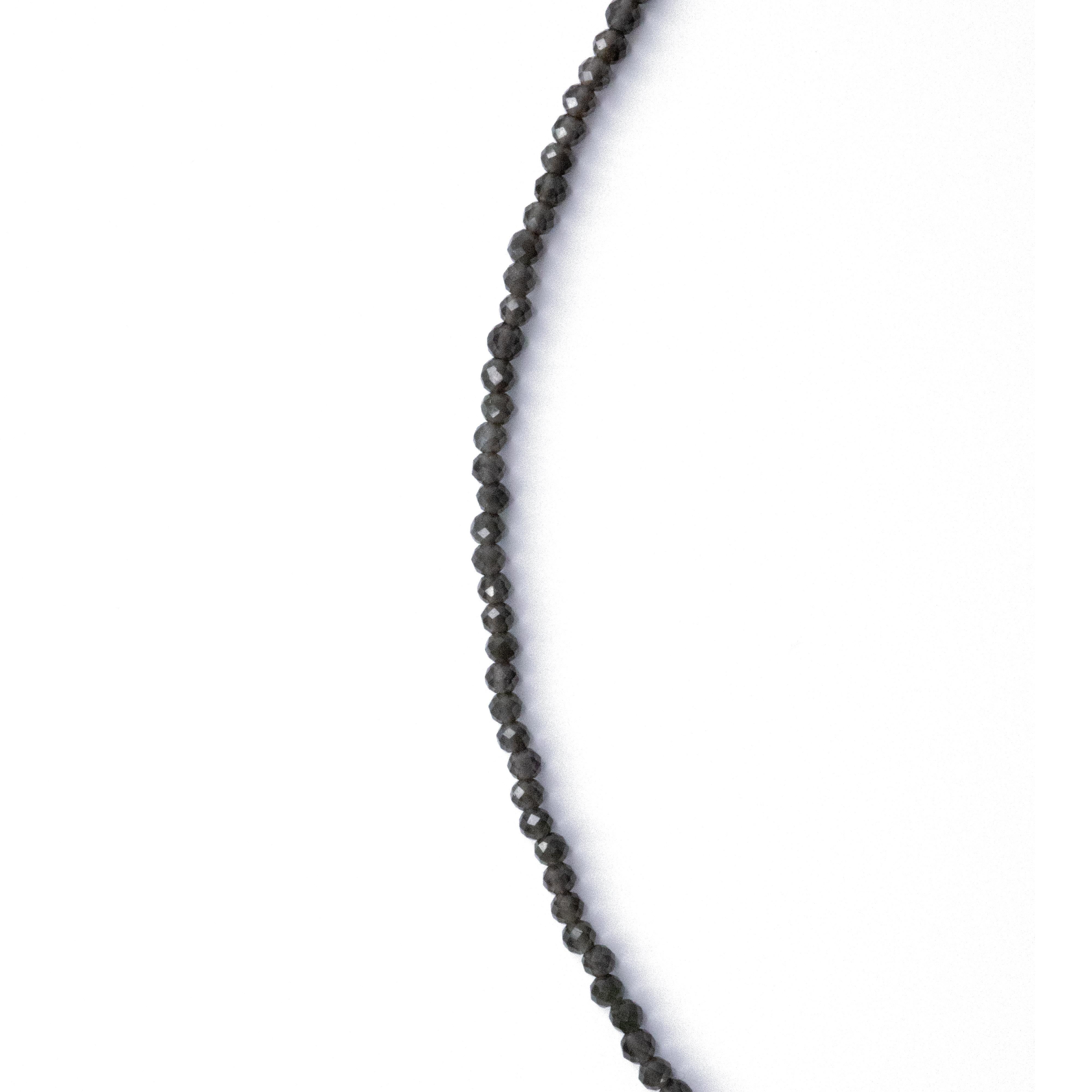 Tiny Charcoal Obsidian Halskette Gold Perlen Halskette - von Bombyx House im Zustand „Neu“ im Angebot in Westport, CT
