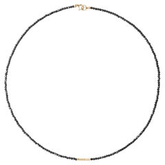 Tiny Charcoal Obsidian Halskette Gold Perlen Halskette - von Bombyx House