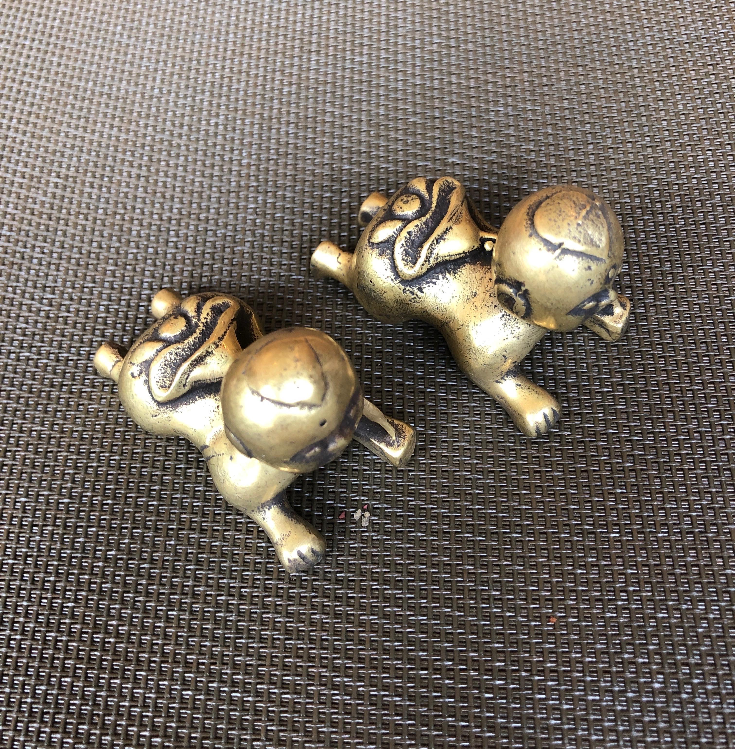 Tiny Chinese Crawling Bronze Babies 14