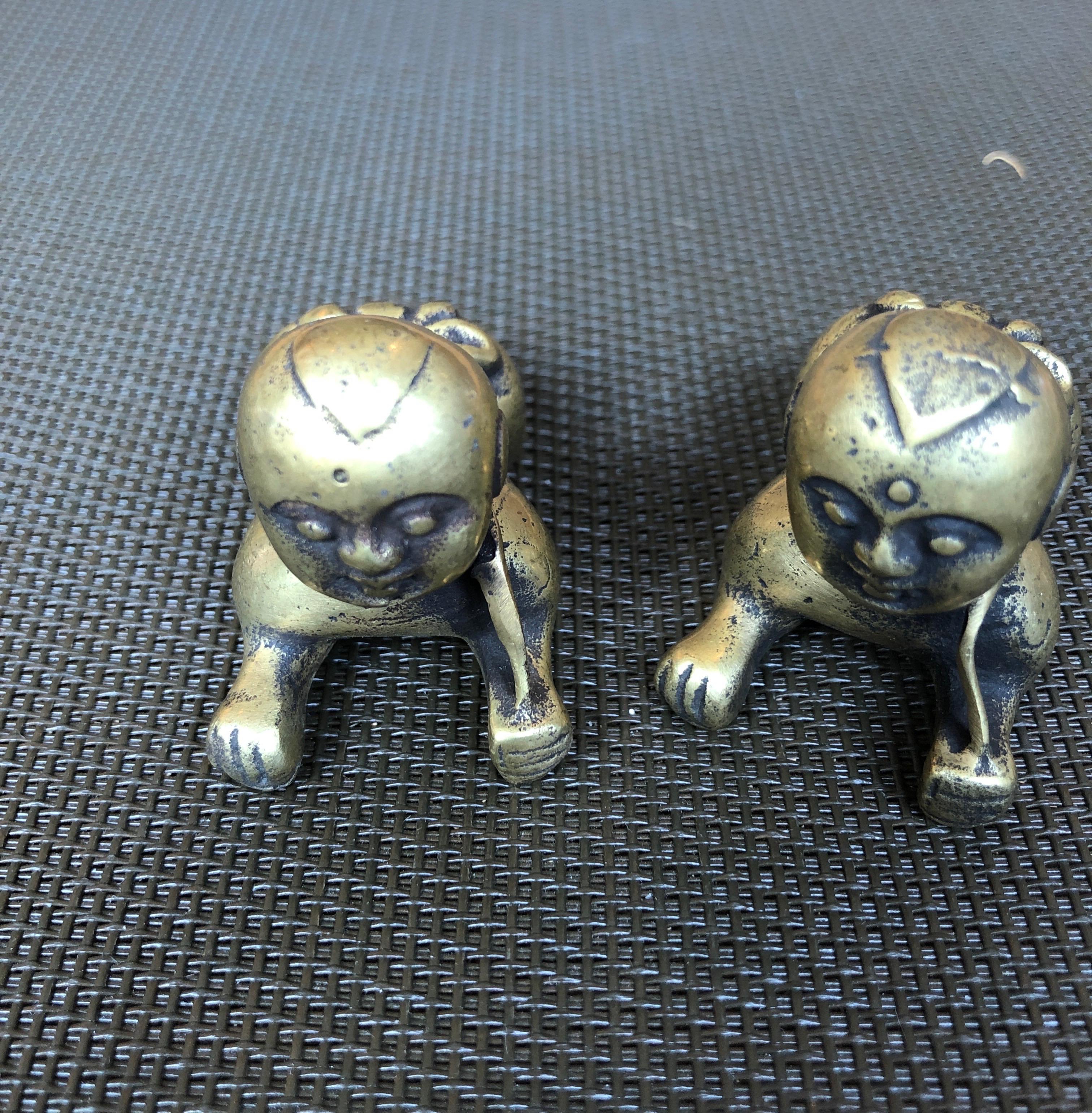 Tiny Chinese Crawling Bronze Babies 15