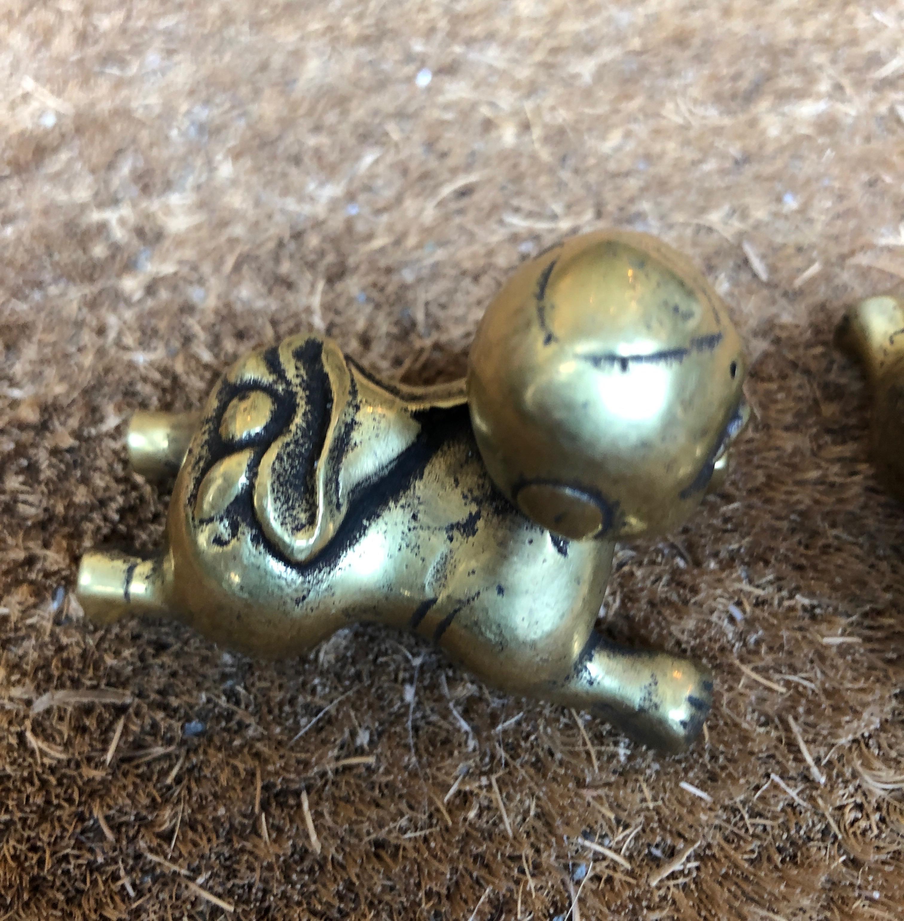 Tiny Chinese Crawling Bronze Babies 5