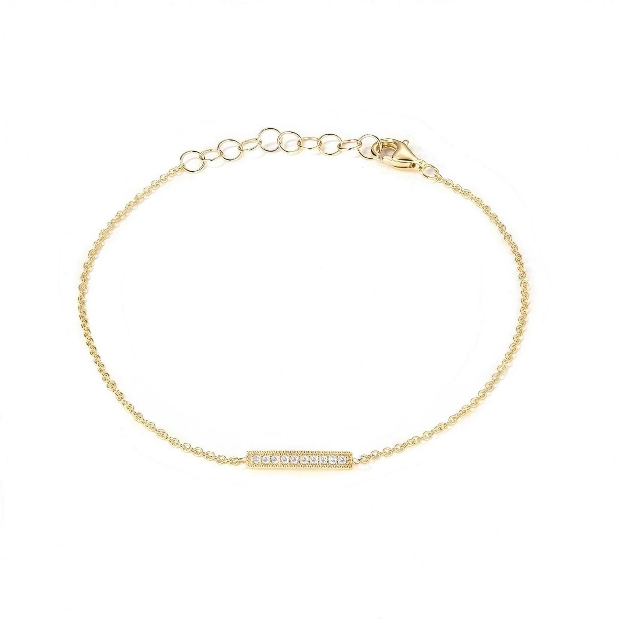 Bracelet en or 14K avec diamants et points de suspension
