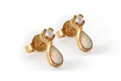 Tiny Drop Studs in 14K Gold Silver 925 with Gemstones by Alejandra Campos Taylor