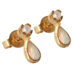 Tiny Drop Studs in 14K Gold Silver 925 with Gemstones by Alejandra Campos Taylor