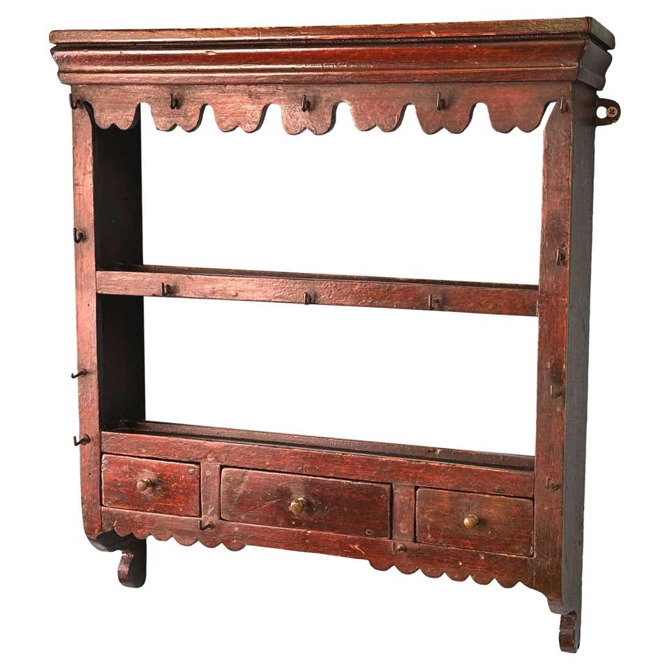 Pair of Wall Hanging Pine Plate Racks These Useful Pieces Hang on the ...