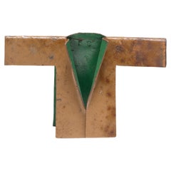  “Tiny Golden Brown Jacket, ” Found Steel Sculpture, 2023