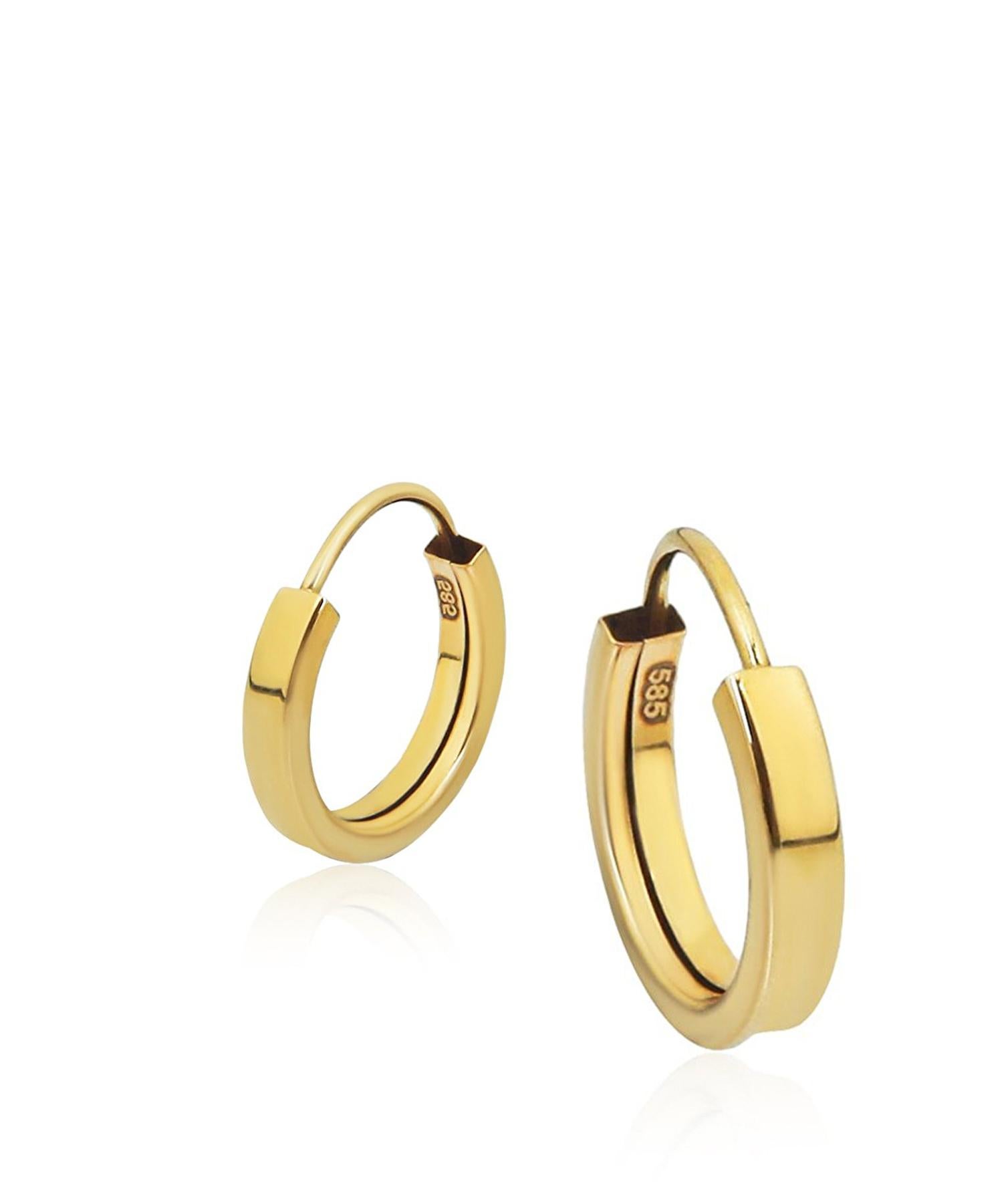 14 karat gold hoops small