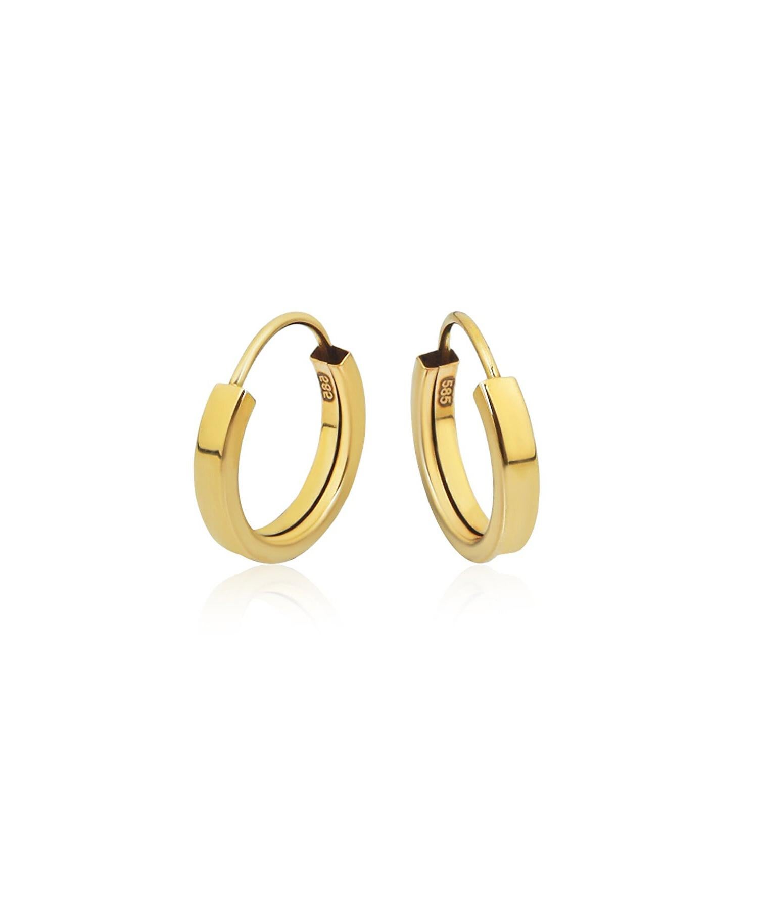 small 14 karat gold hoop earrings