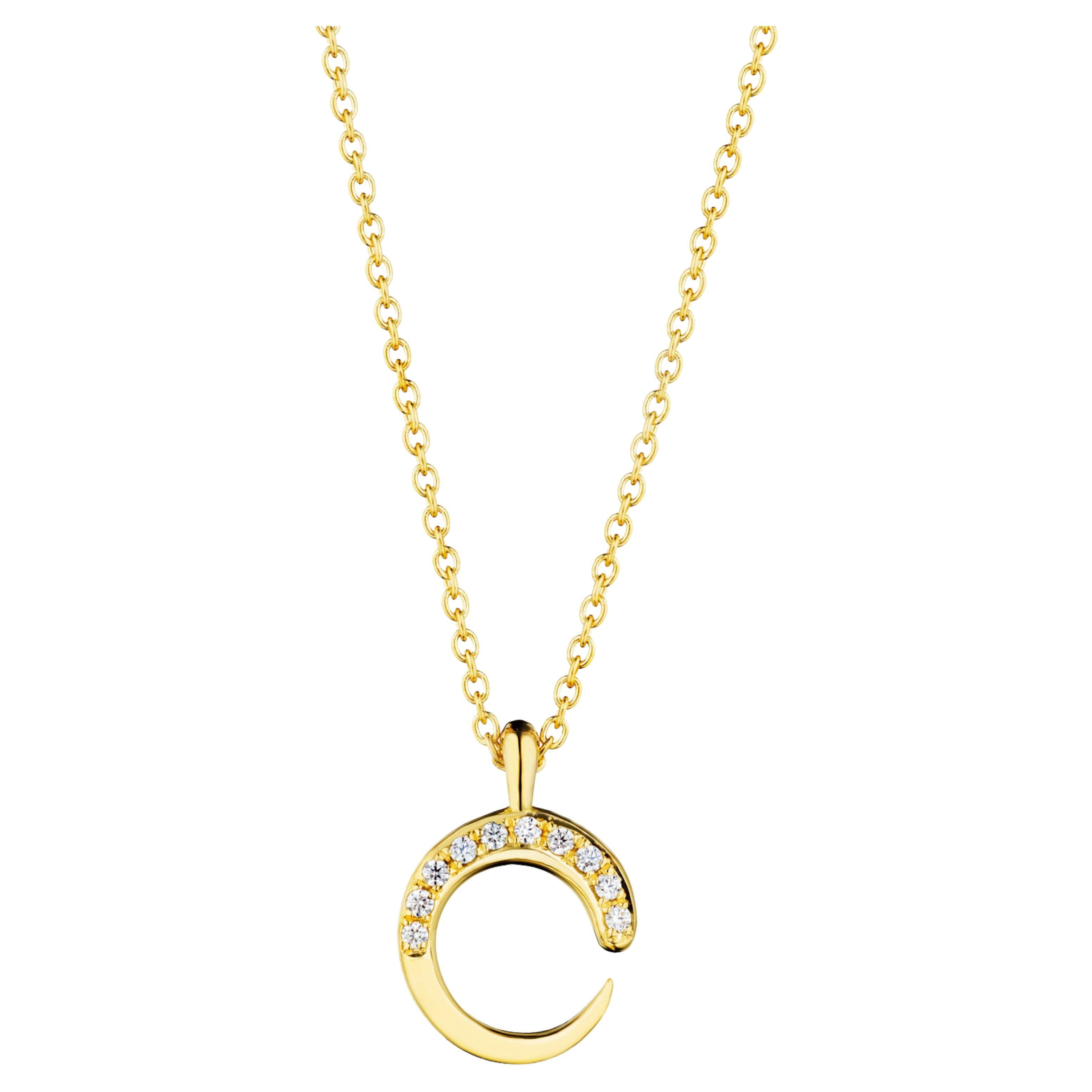 Tiny Khartoum Pendant in 18K Gold with Diamond Pavé For Sale