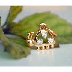 Tiny Ladybug Diamond Pendant Charm in 14k Gold