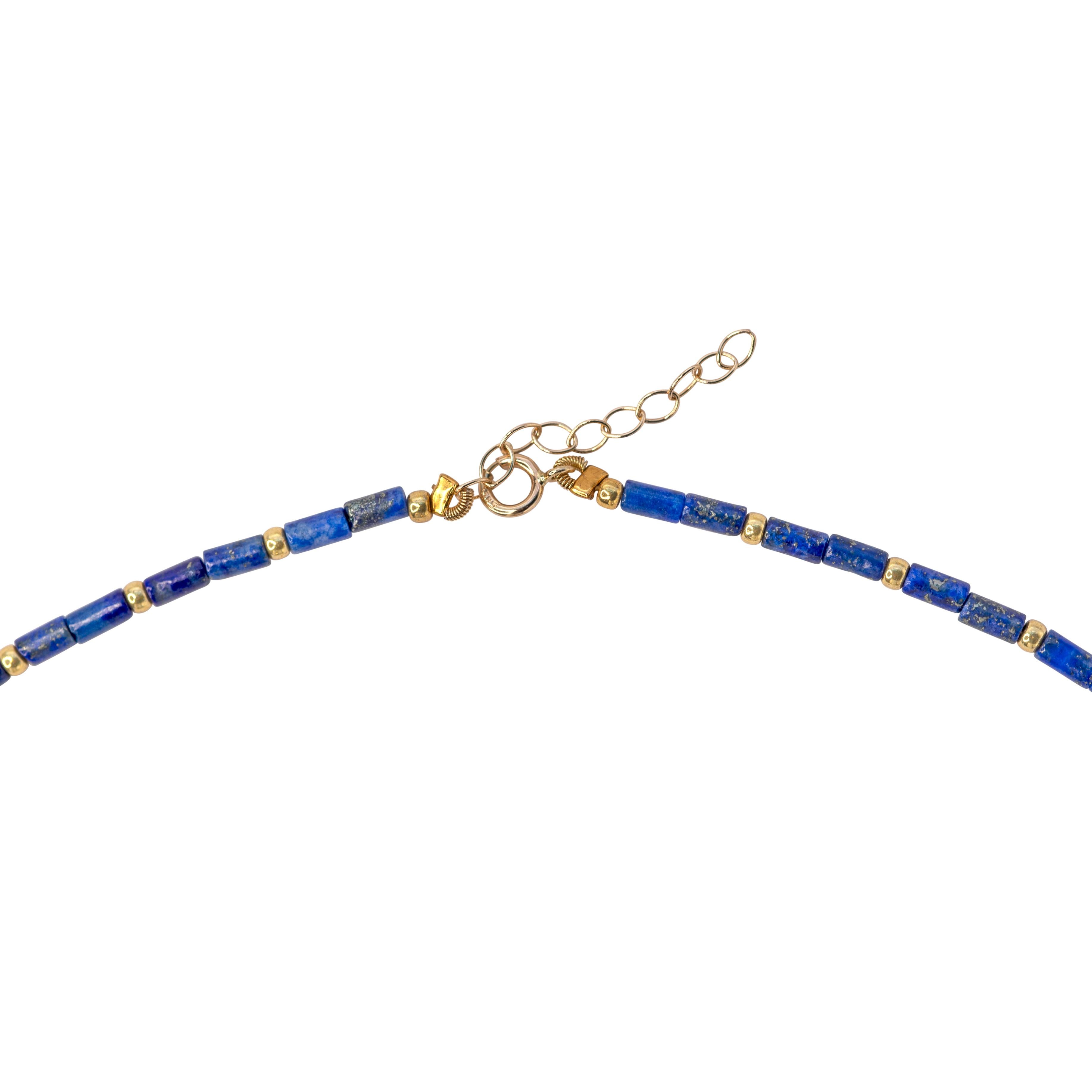 Perlina Collana Tiny Lapis Lazuli Tube Princess in vendita