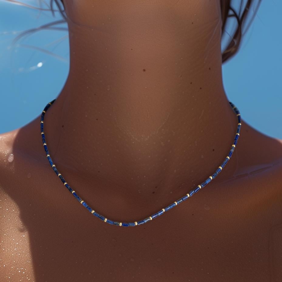 Collana Tiny Lapis Lazuli Tube Princess in vendita 1