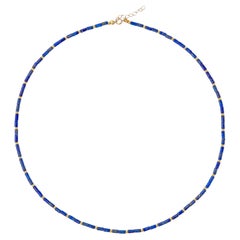 Tiny Lapis Lazuli Tube Princess Necklace
