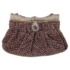 Vintage Tiny Mauve Satin Evening Bag, 1950s