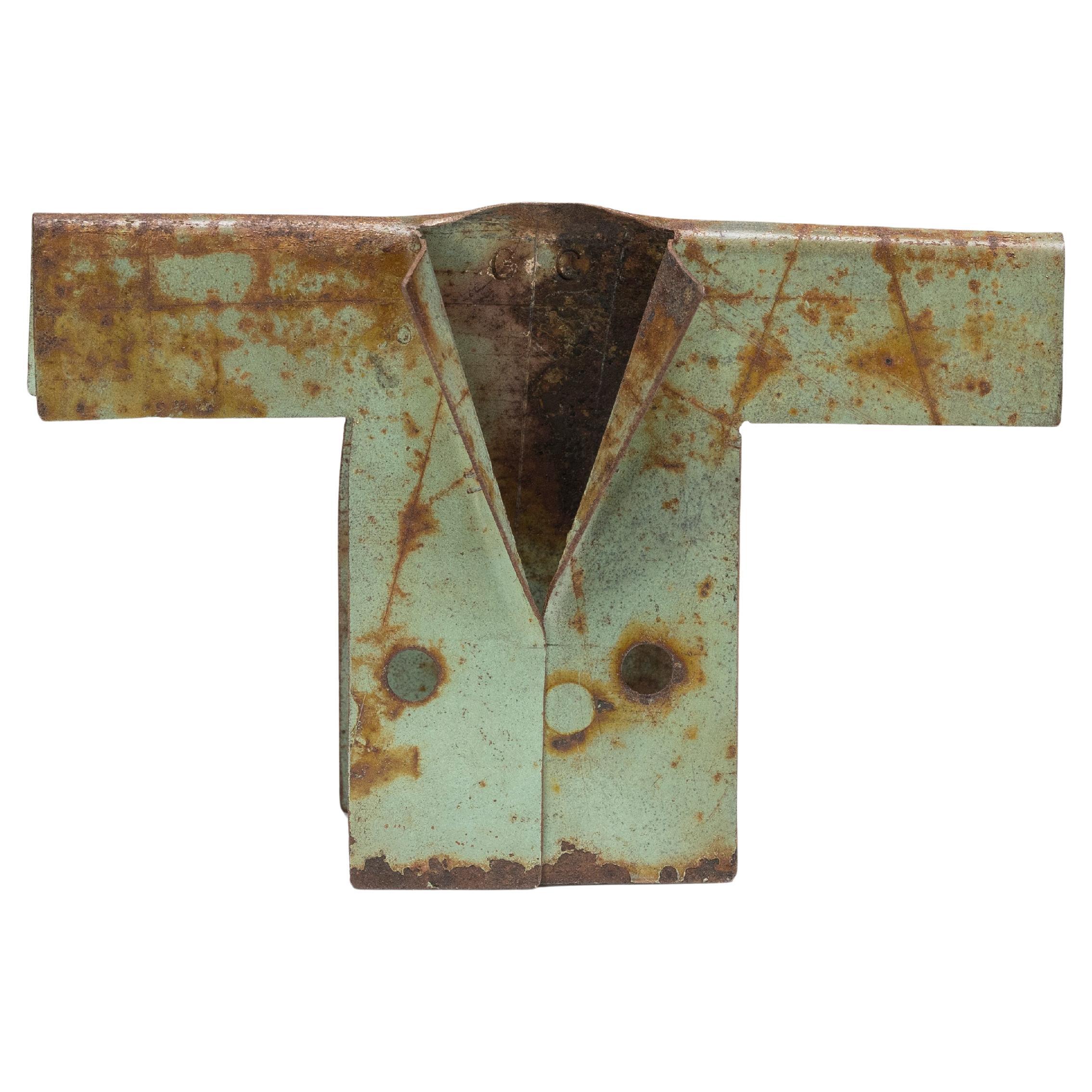  “Tiny Mint Green Jacket, ” Found Steel Sculpture, 2023