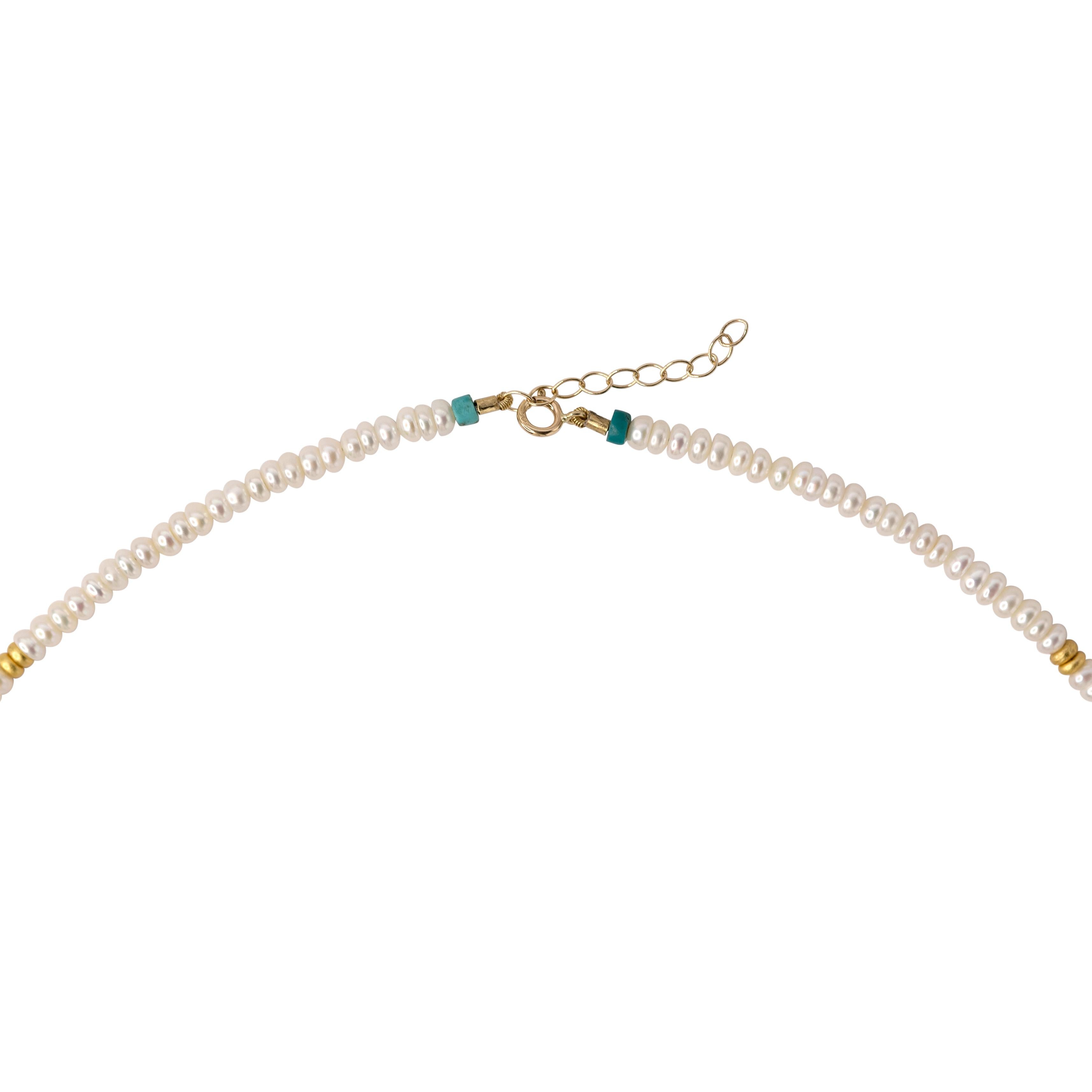 Artisan Tiny Pearl Necklace - by Bombyx House For Sale