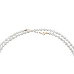 Sautoir double en or 14K avec perles minuscules et pierres de lune blanches - par Bombyx House