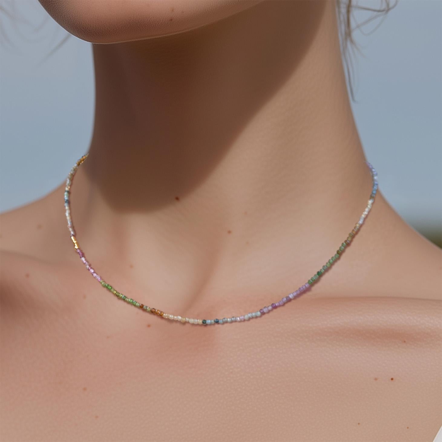 Collana Tiny Rainbow Tourmaline in oro 14k - by Bombyx House in vendita 1