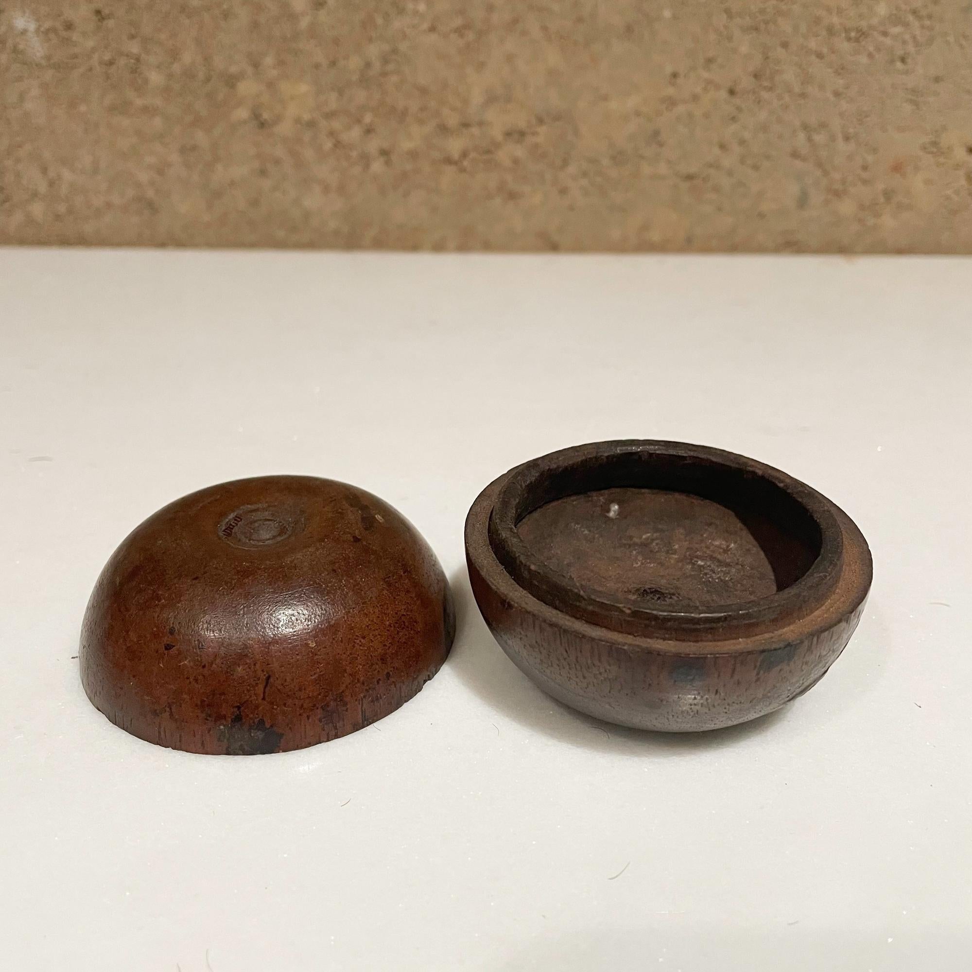 antique round wooden box with lid