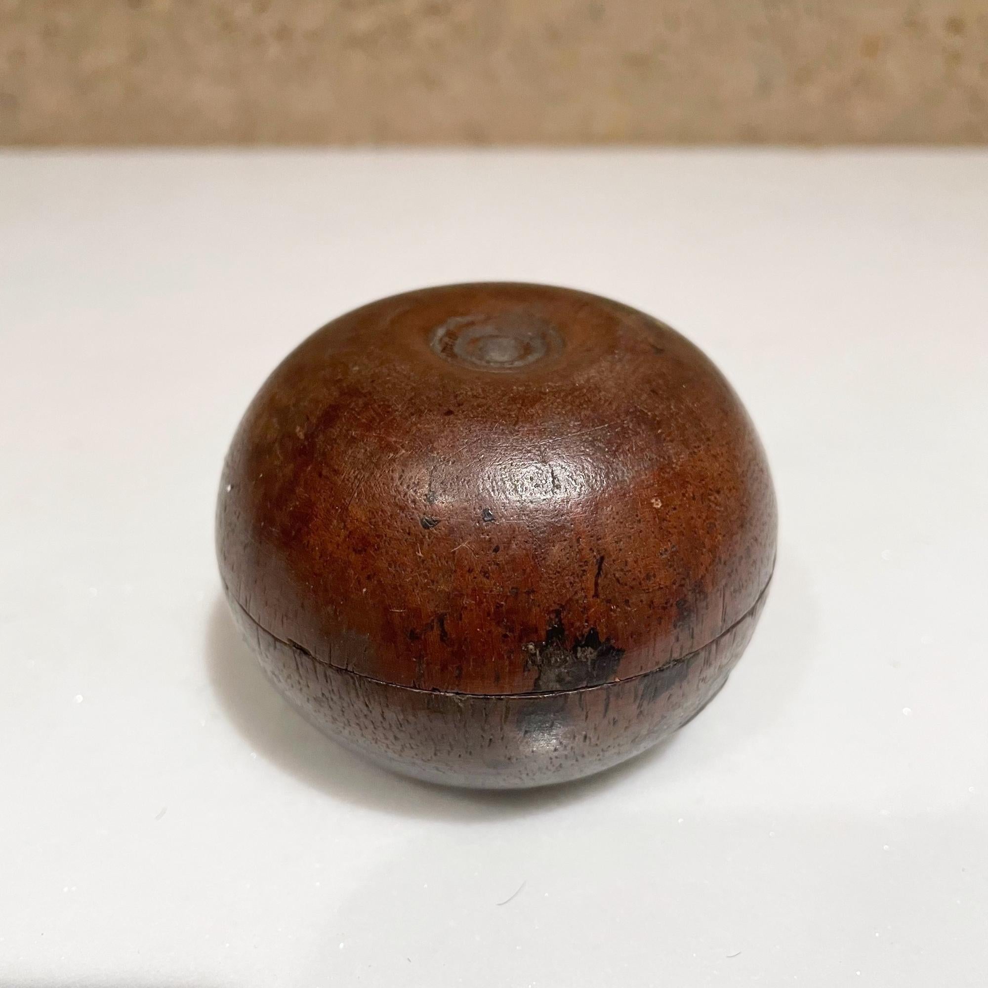 North American 1970s Small Lidded Wood Vessel Container For Sale