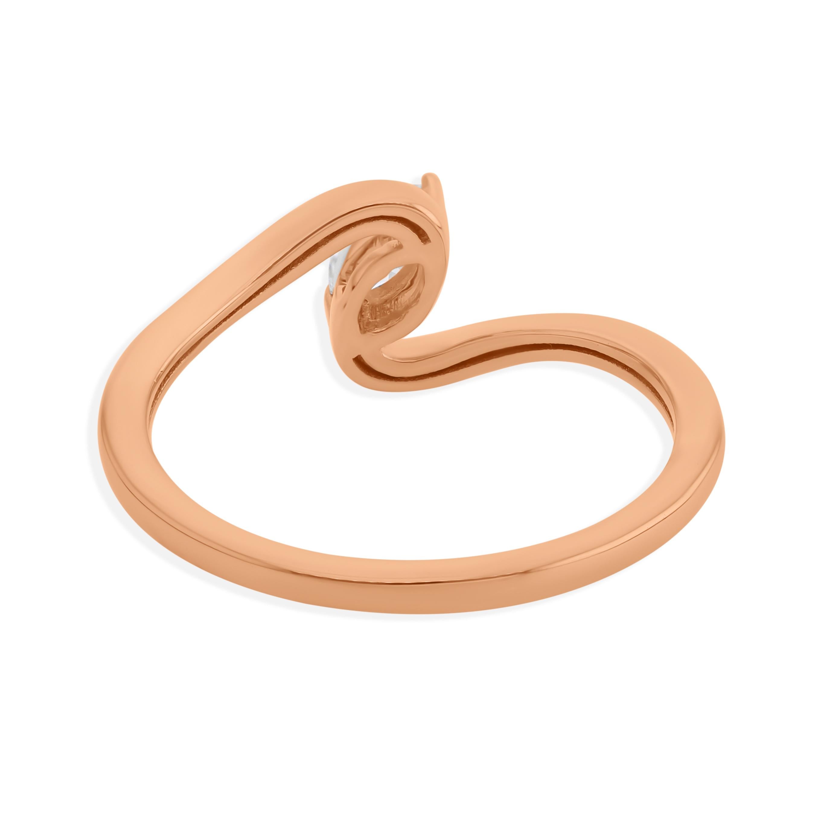En vente :  Tiny Si/HI Natural Diamond Everyday Ring for Her 18k Solid Rose Gold (bague de tous les jours pour elle) 6