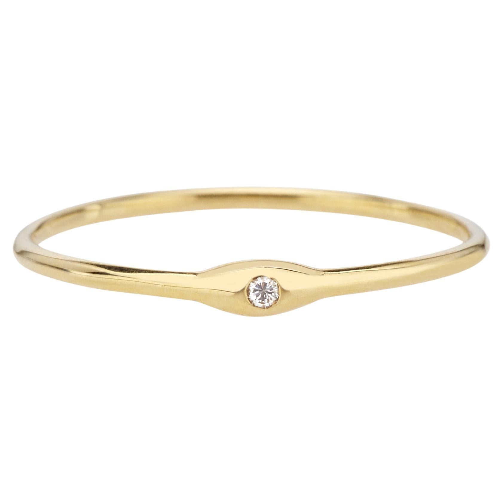 Customizable Tiny Stackable Organic Form Ring in 14kt Yellow Gold Set ...