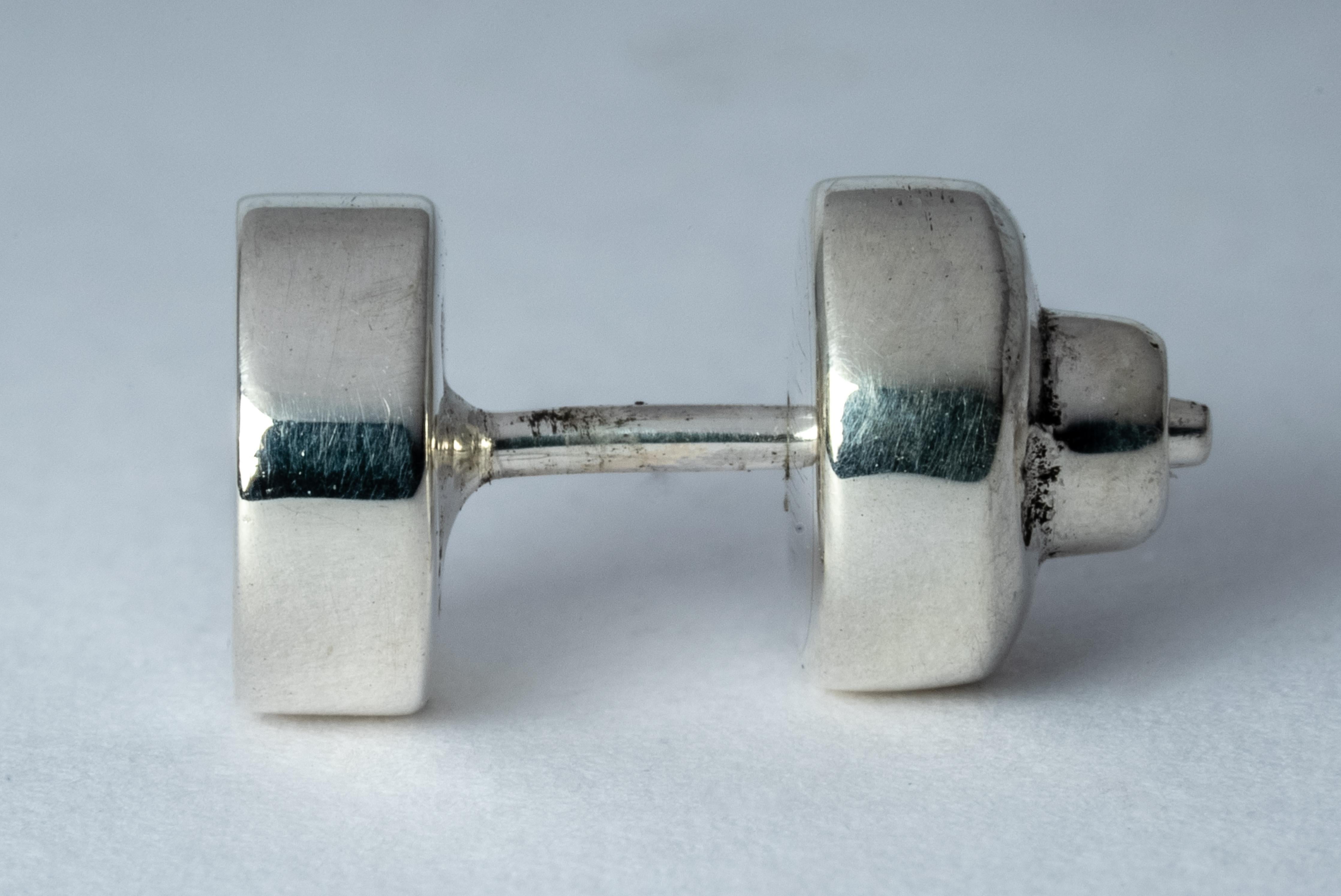 Women's or Men's Tiny Stud Earring (0.1 CT, Black Diamond Fragment, PA+KFRDIA) For Sale