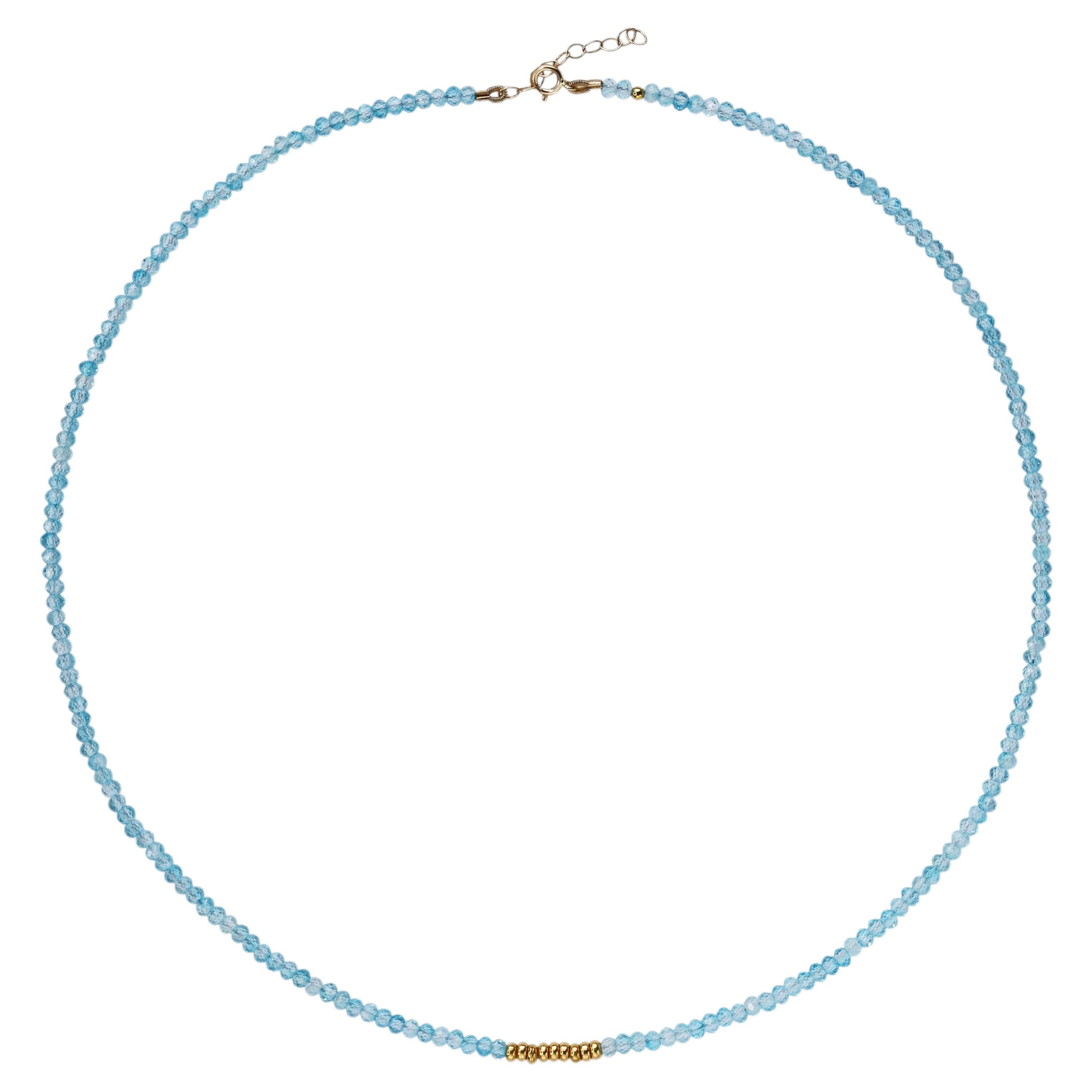 Tiny Topaz Gold Cluster Necklace, Handcrafted Fine Jewelry For Sale