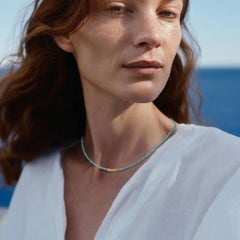 Collar de Turquesa Diminuta de Oro de 14K -by Bombyx House