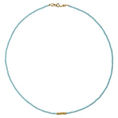 Tiny Turquoise 14K Gold Necklace -by Bombyx House
