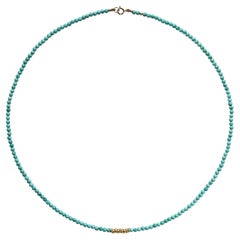 Collar de Turquesa Diminuta de Oro de 14K -by Bombyx House