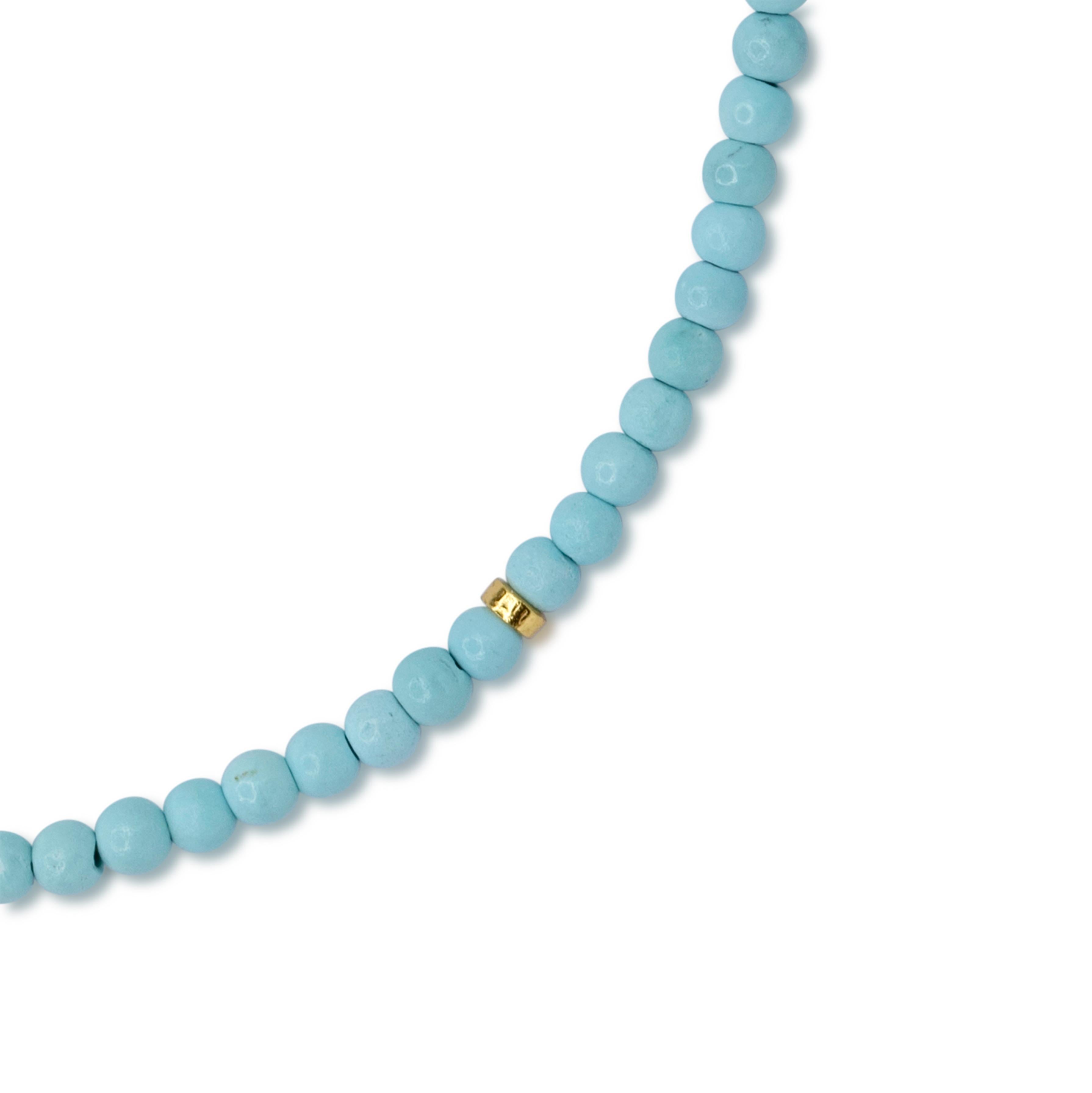 Tiny Turquoise Bracelet 14K Gold - by Bombyx House In New Condition For Sale In Westport, CT