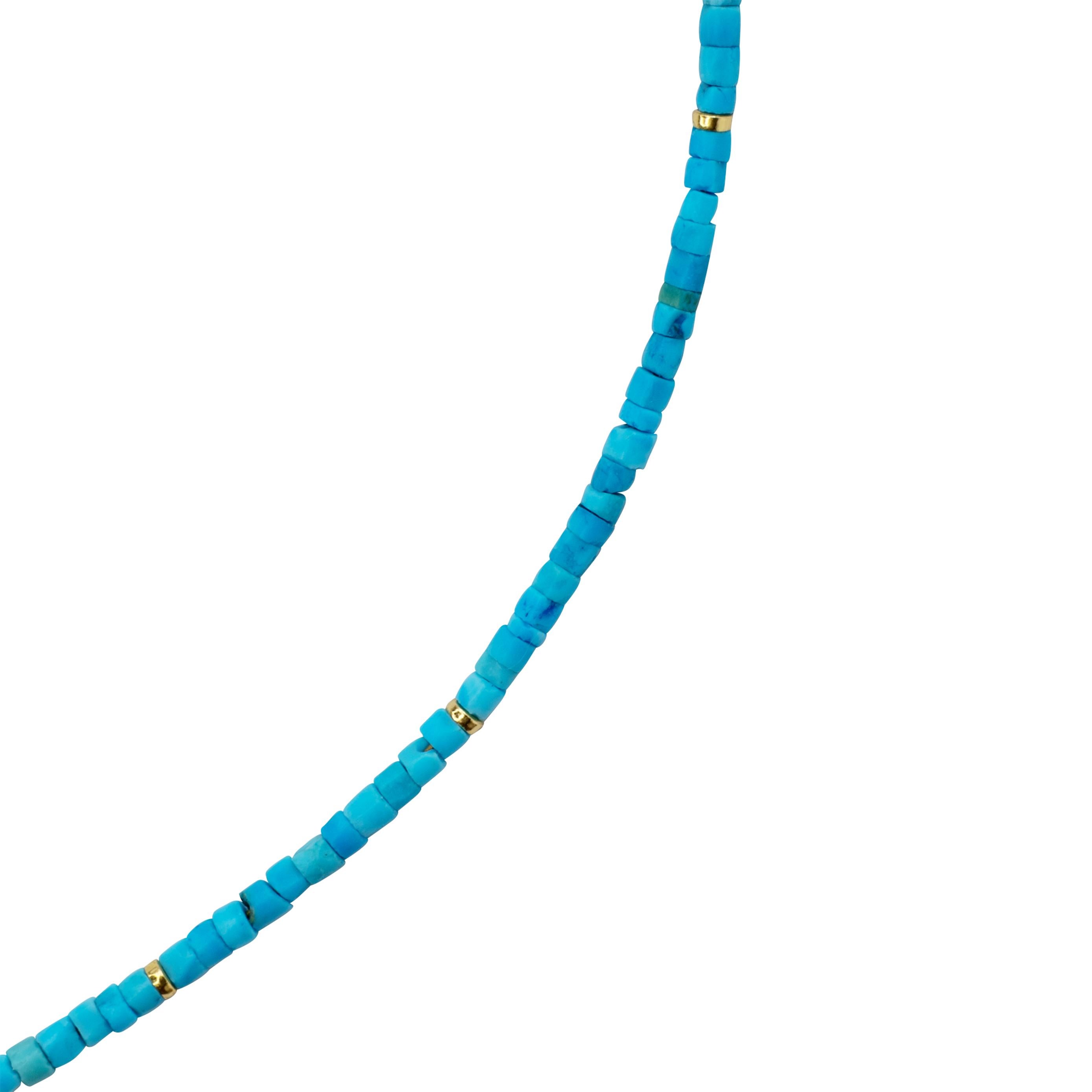 Collana Tiny Turquoise Tube in oro 18k - by Bombyx House in vendita 5