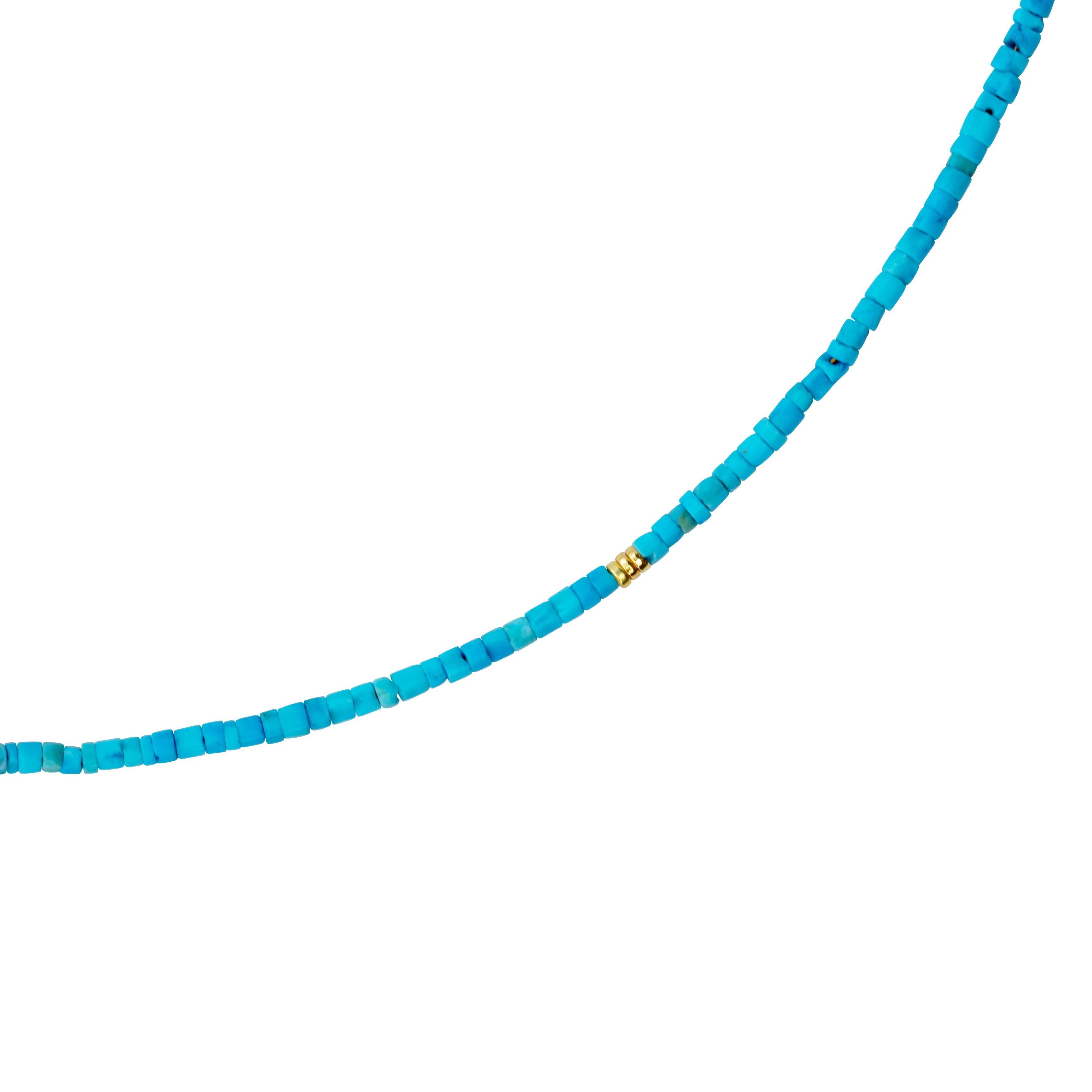 Collana Tiny Turquoise Tube in oro 18k - by Bombyx House in vendita 1