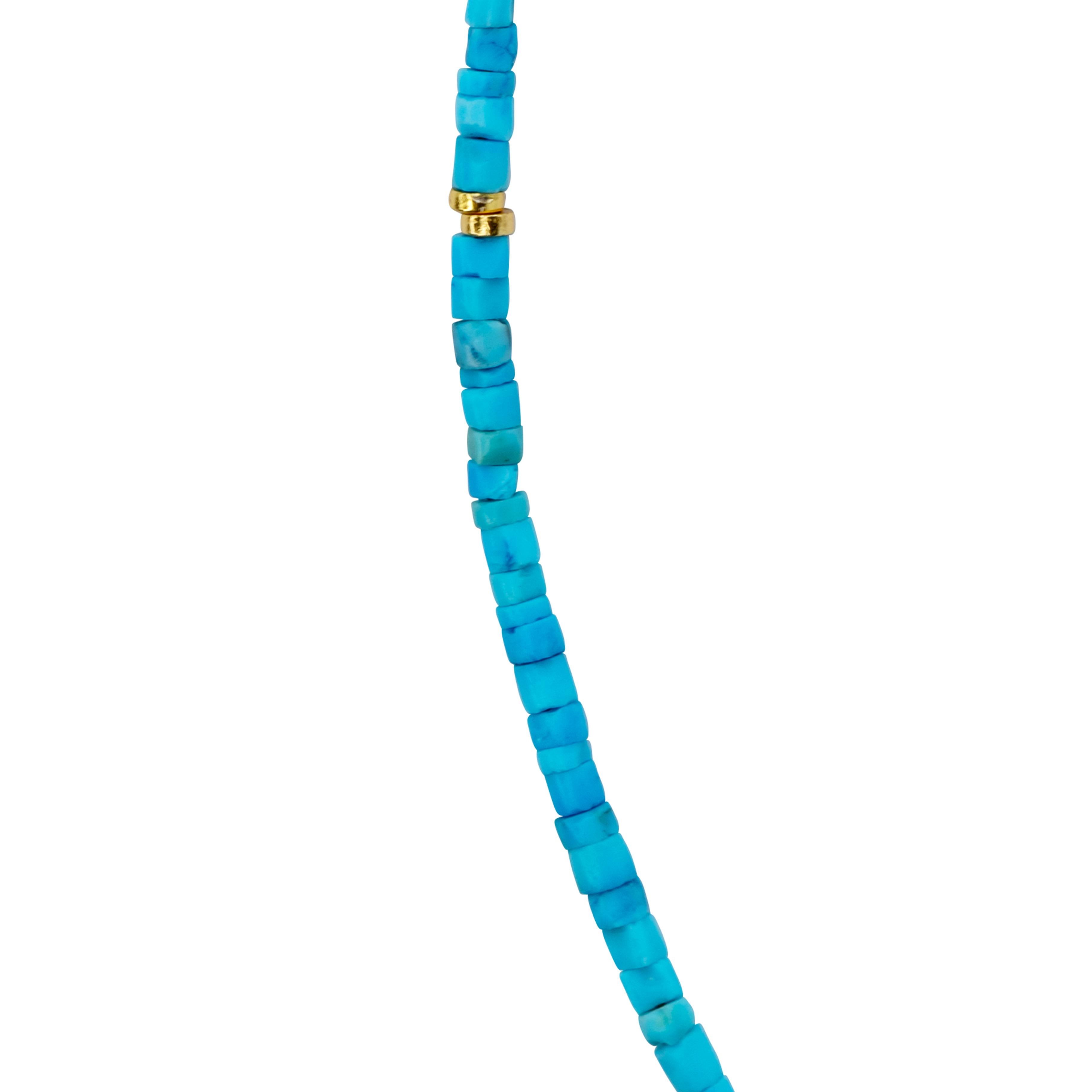 Collana Tiny Turquoise Tube in oro 18k - by Bombyx House in vendita 3
