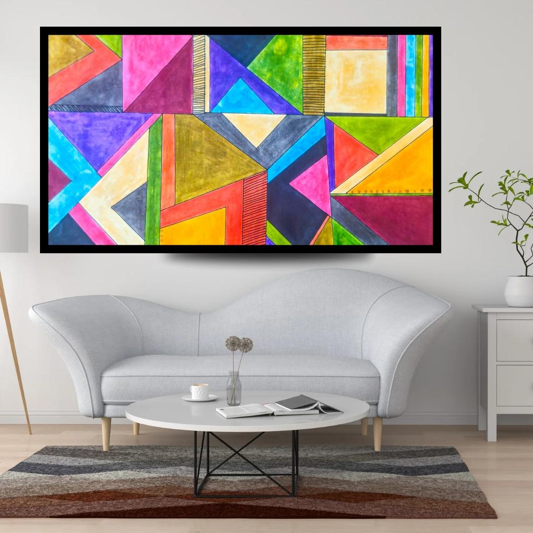 Spirito libero - Mixed Media Art Astrattismo geometrico di Tiona johnson 